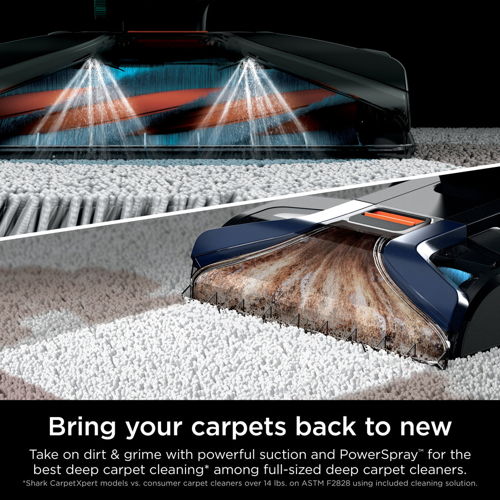 Shark CarpetXpert with StainStriker, Upright Carpet & Upholstery Cleaner, Built-in Spot & Stain Eliminator, Deep Cleaning & Tough Stain Removal, Carpet Shampooer, Navy, EX200