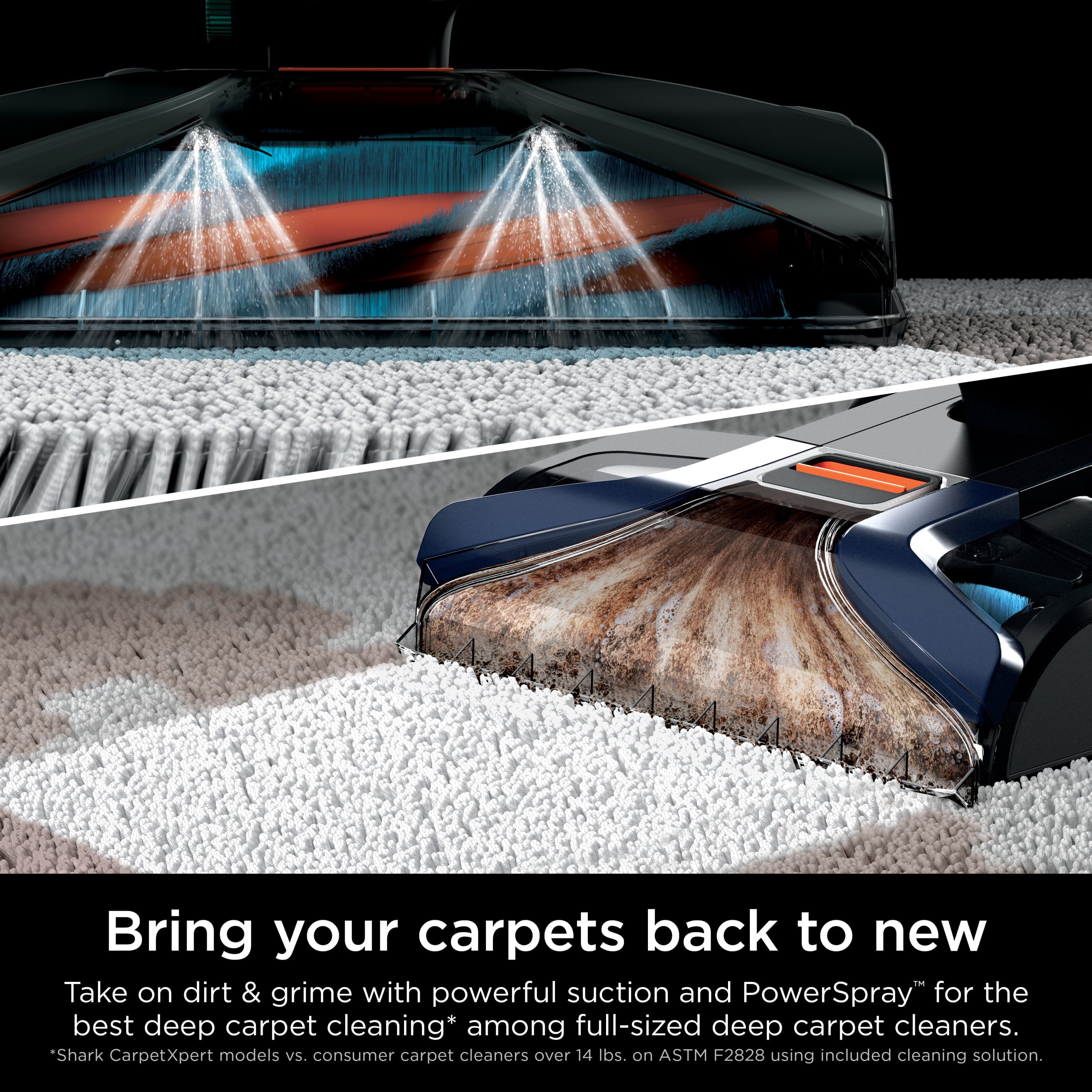 Shark CarpetXpert with StainStriker, Upright Carpet & Upholstery Cleaner, Built-in Spot & Stain Eliminator, Deep Cleaning & Tough Stain Removal, Carpet Shampooer, Navy, EX200