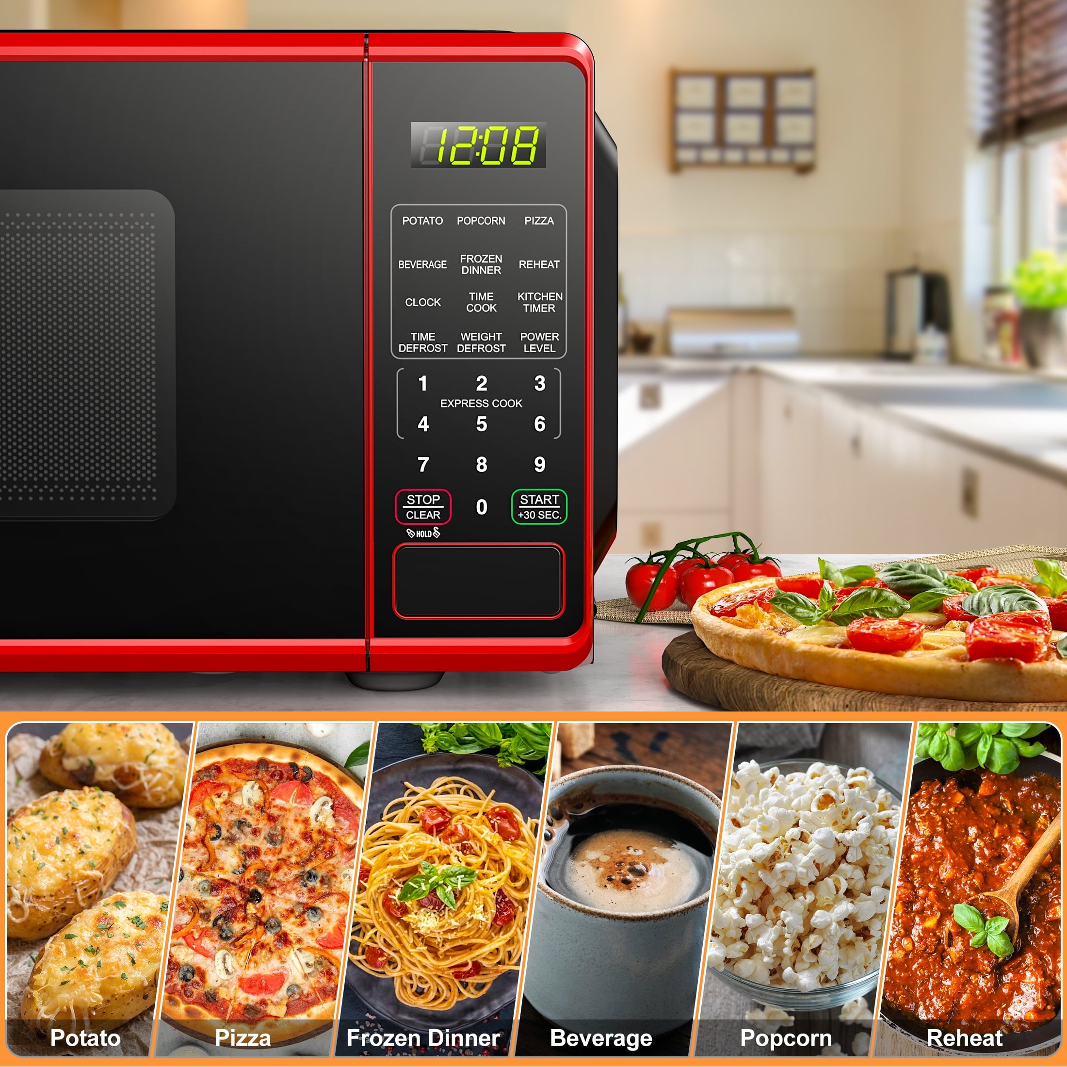 Mainstays 0.7 Cu ft Countertop Microwave Oven, 700 Watts, Black, New