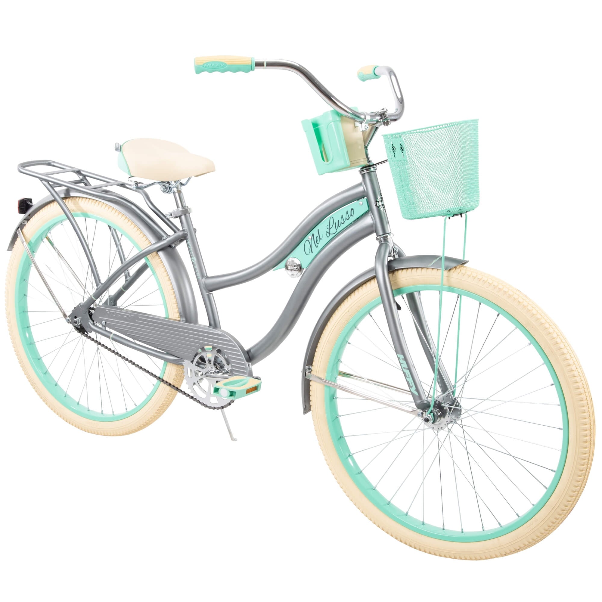 Huffy 26" Nel Lusso Classic Cruiser Bike with Perfect Fit Frame, Women's, Ages 13" Years, Light Blue