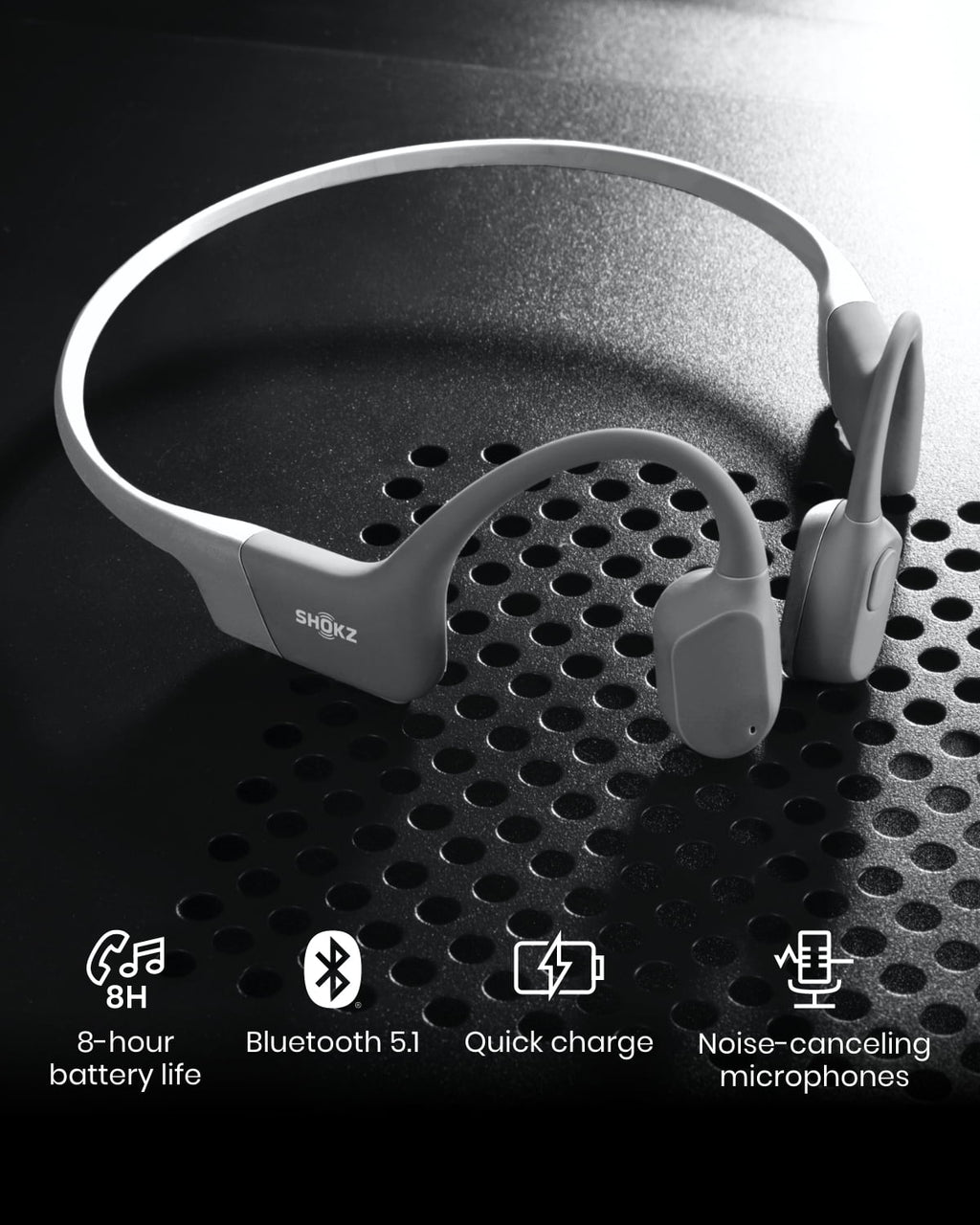 Shokz OpenRun Bone Conduction Waterproof Bluetooth Headphones for Sports with Cooling Wristband (Formerly Aeropex), Blue