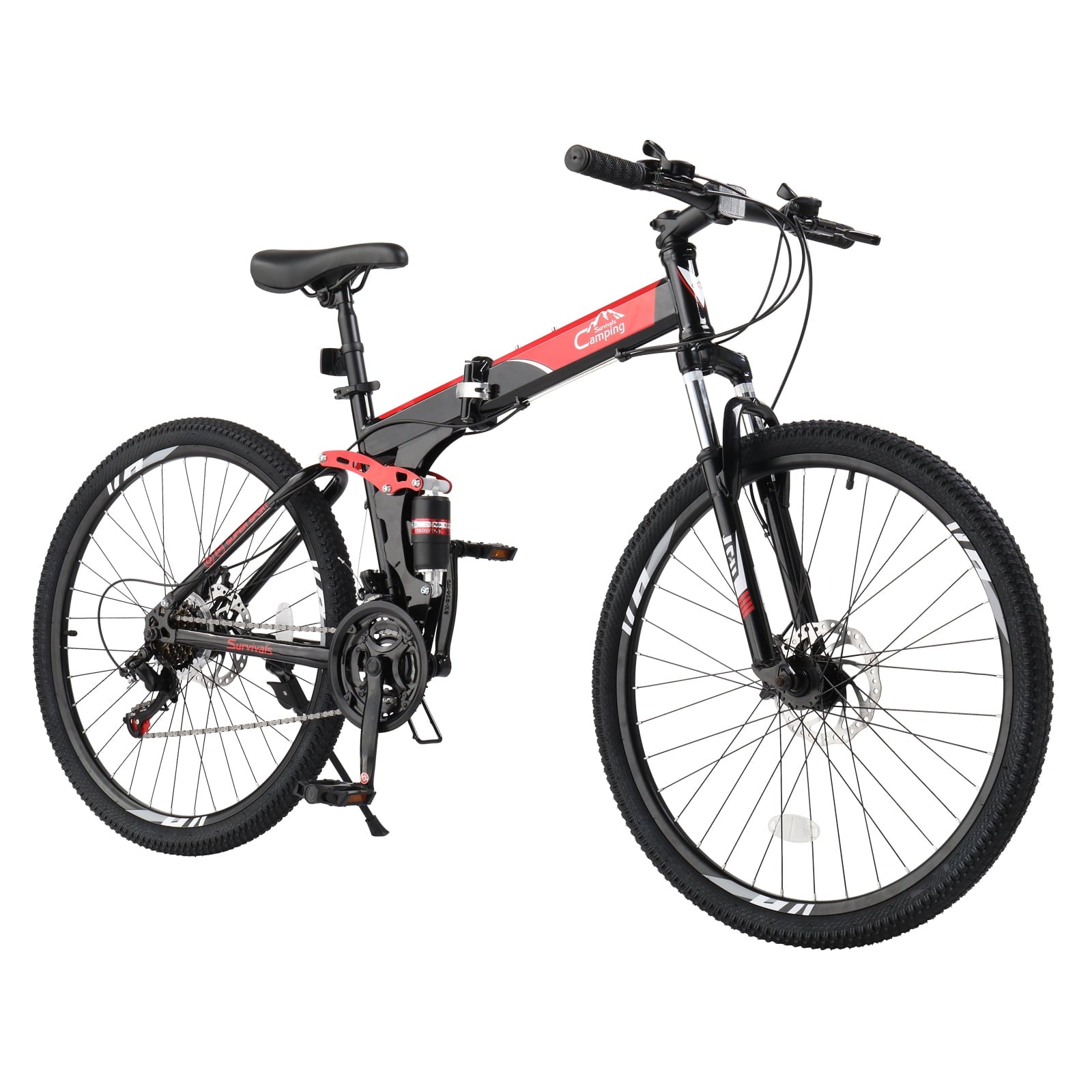 UBesGoo Folding Mountain Bike Shimano 21-Speed, with 26 inch Wheels, Red