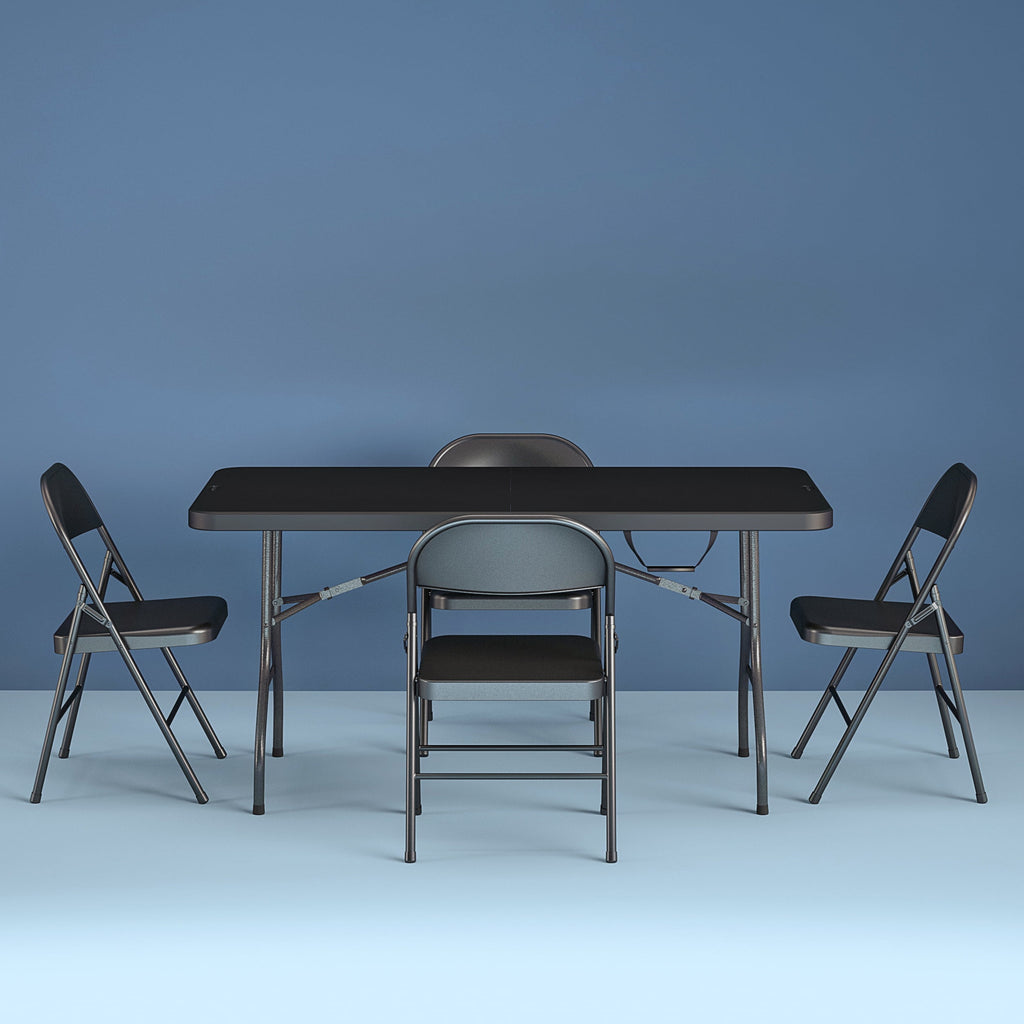 Cosco 6 Foot Centerfold Folding Table, Black