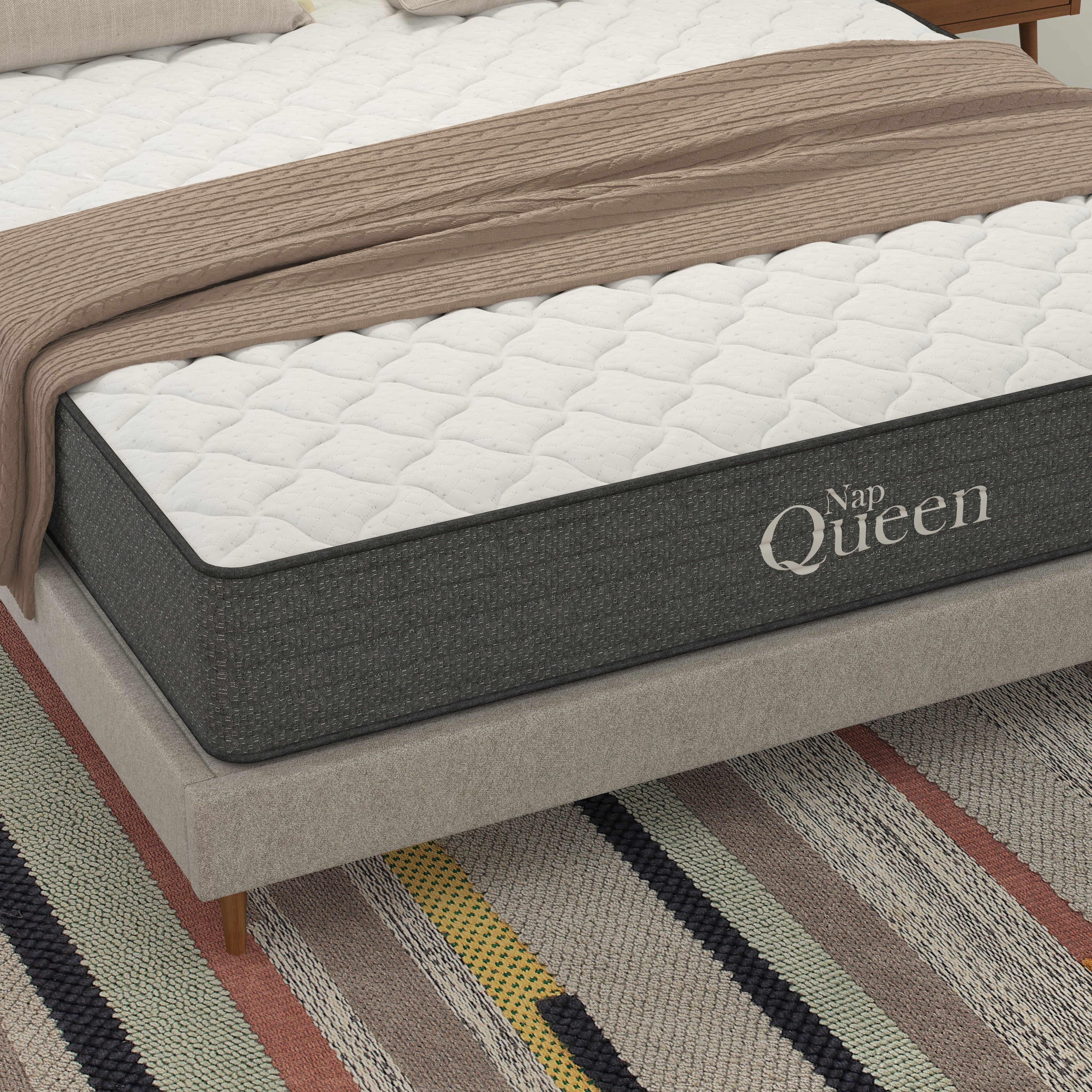 NapQueen Victoria 10" Medium Firm, Hybrid of Cooling Gel Infused Memory Foam and Pocket Spring Mattress, Queen Size