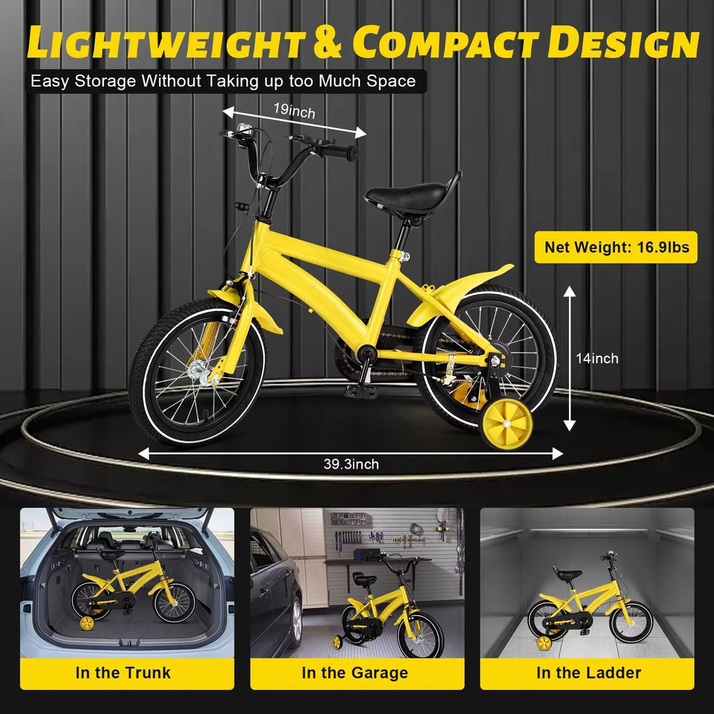 TFCFL 14 inch Kids Bike Bicycle Children Cycle Bikes Gift With With Safety Training Wheels