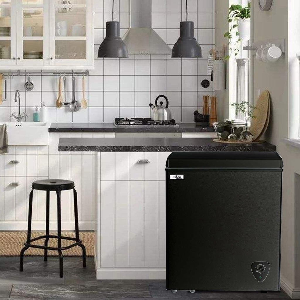 WANAI Chest Freezer 3.5 Cu ft,Small Chest Freezer,Upright Single Door Refrigerator,Black