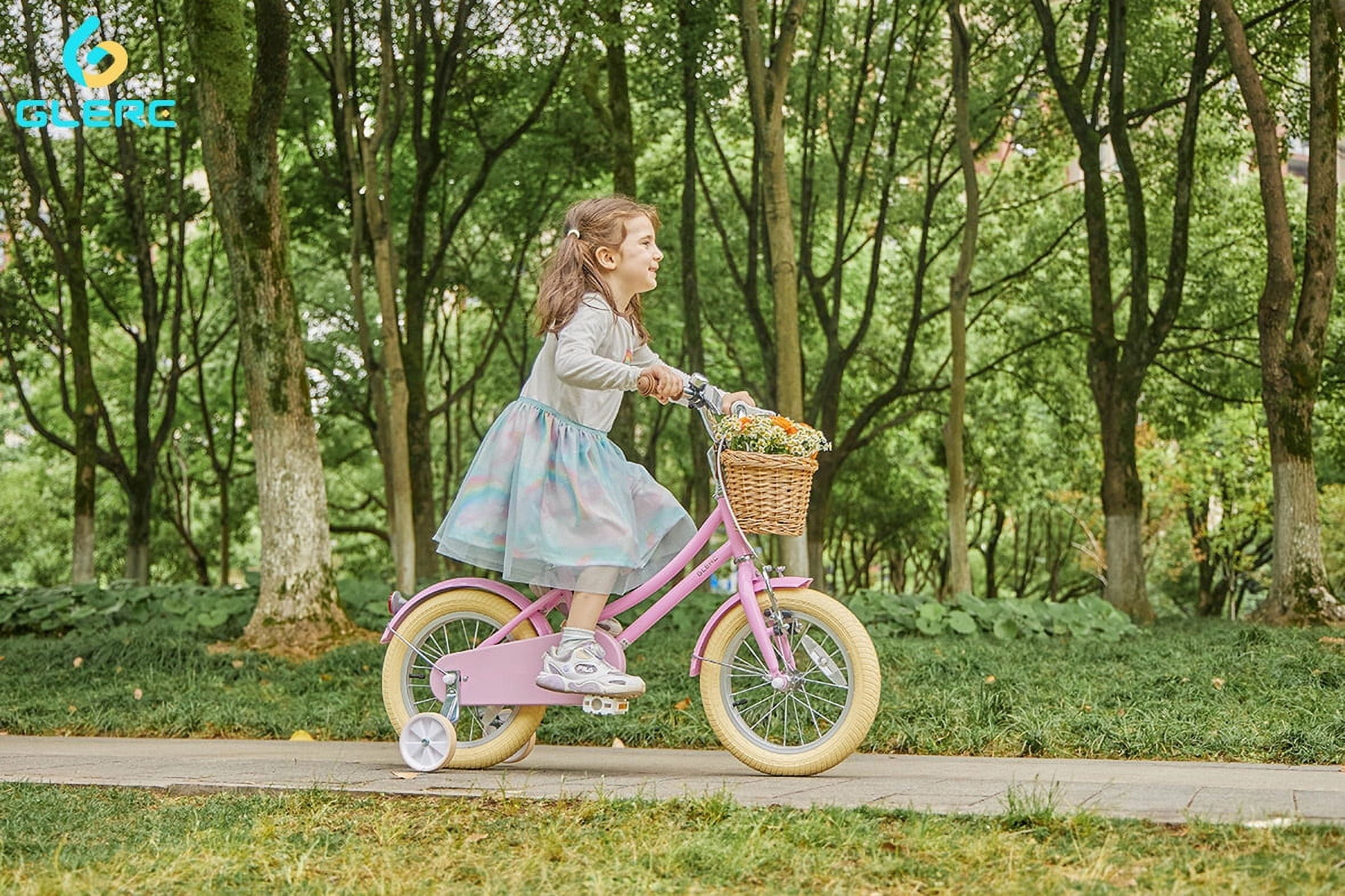 Glerc Little Molly 14 inch Kids Girls Bike for 3-5 Years Old Little Child,Yellow
