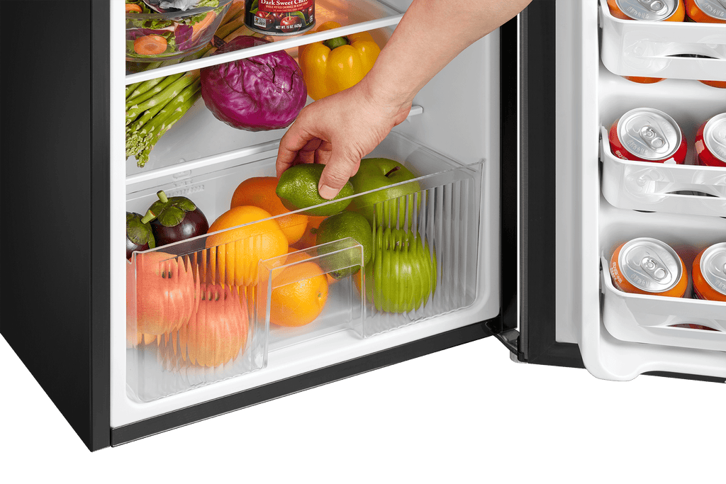 Arctic King 3.2 Cu ft Two Door Mini Fridge with Freezer, Stainless Steel, E-Star, ARM32D5ASL