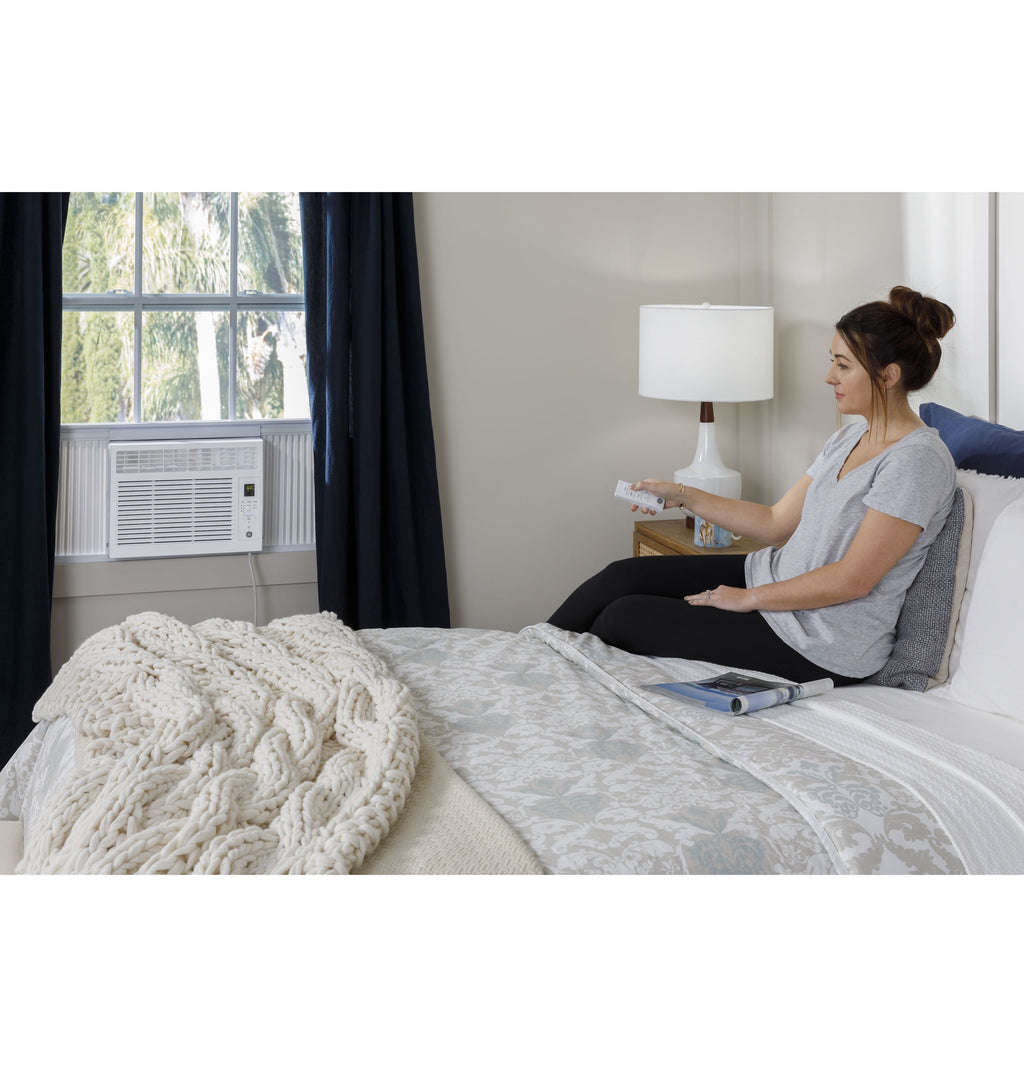 GE Appliances 5,000 BTU 115-Volt Electronic Window Air Conditioner with Remote and Eco Mode, Black, AHB05LZ