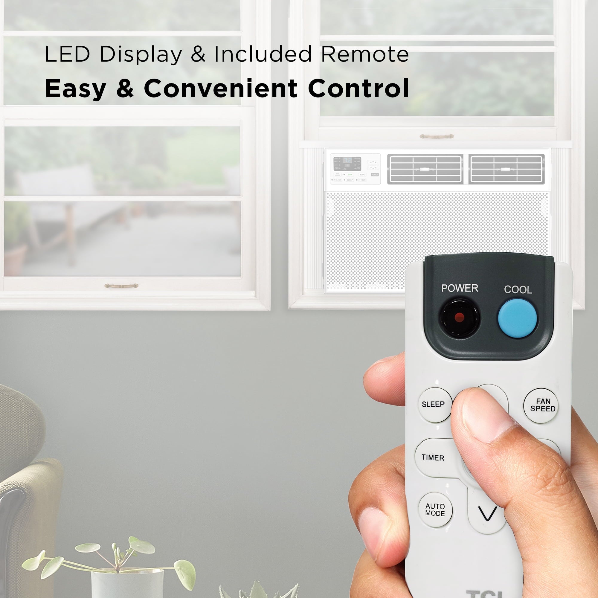 TCL 10,000 BTU Smart Window Air Conditioner, White, W10W9E2-3