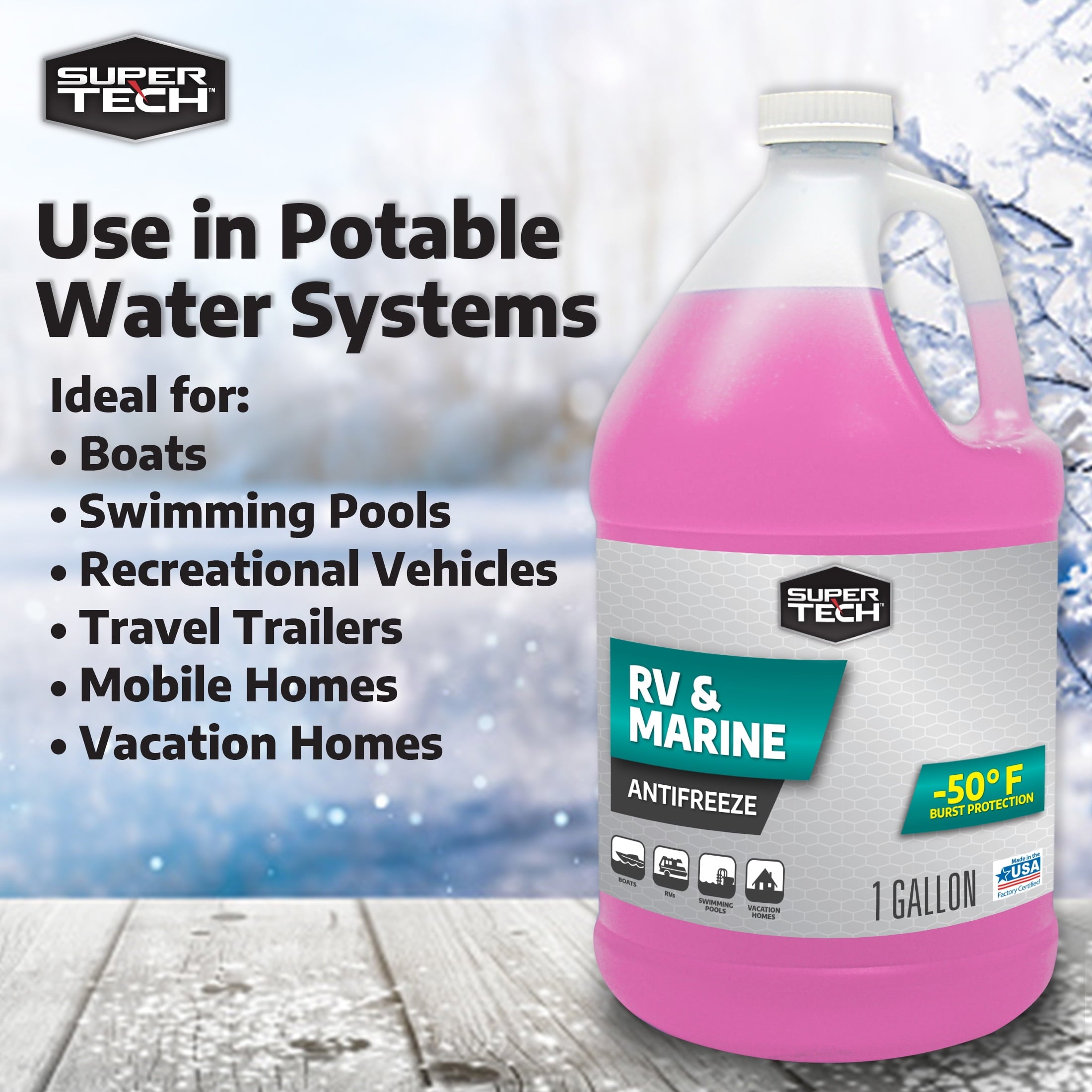 Super Tech RV and Marine Antifreeze, 1 Gallon