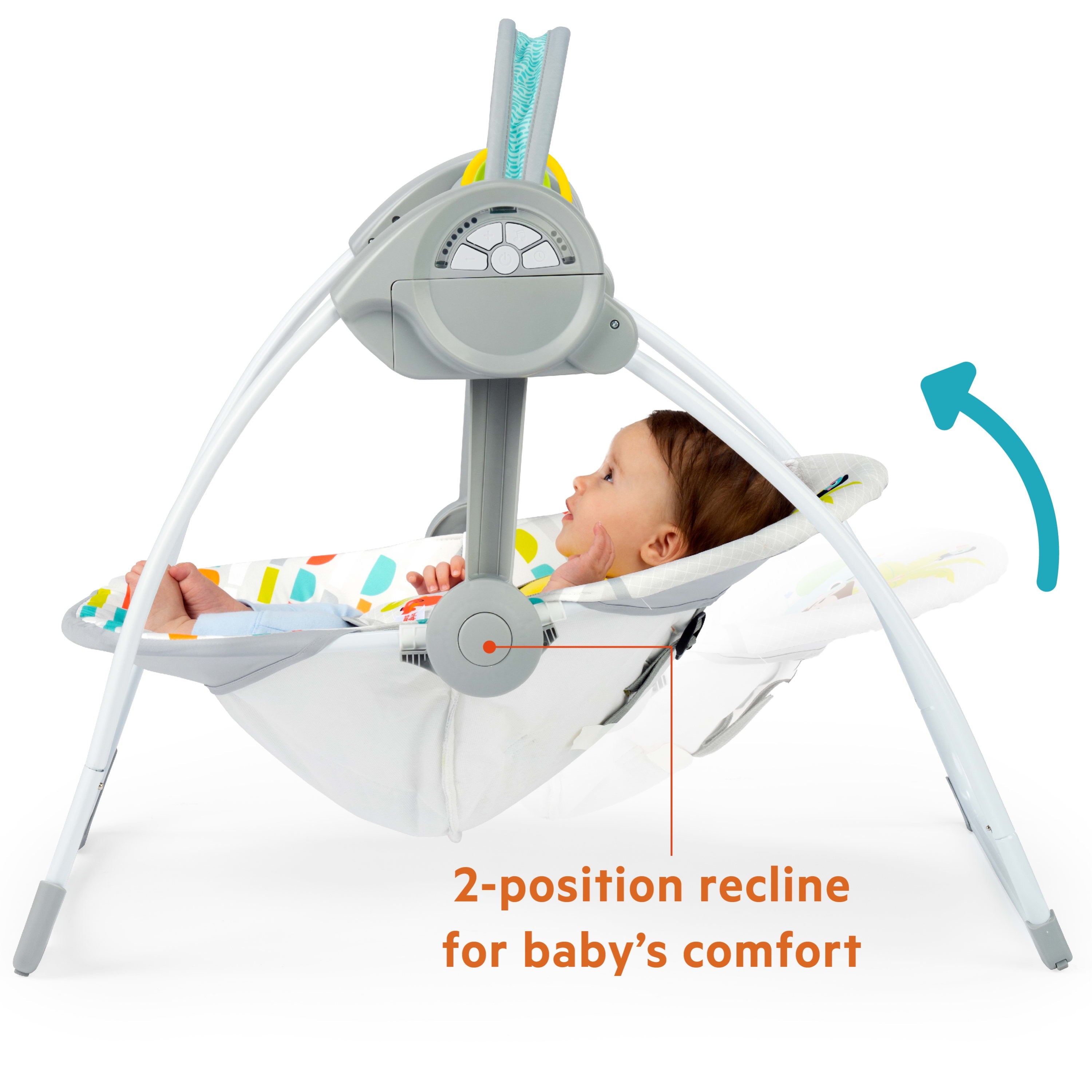 Bright Starts Playful Paradise Portable Compact Baby Swing with Toys, Unisex, Newborn +
