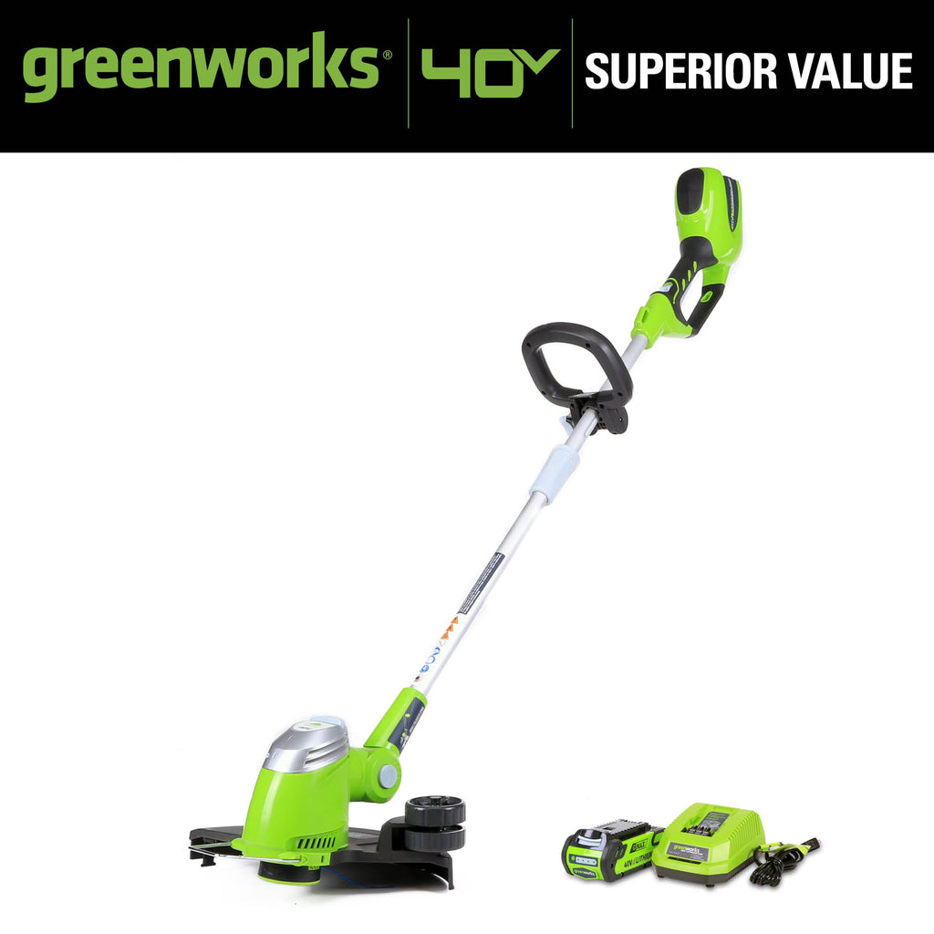 Greenworks 40V 13" Cordless String Trimmer/Edger with 2.0 Ah Battery & Charger 21302