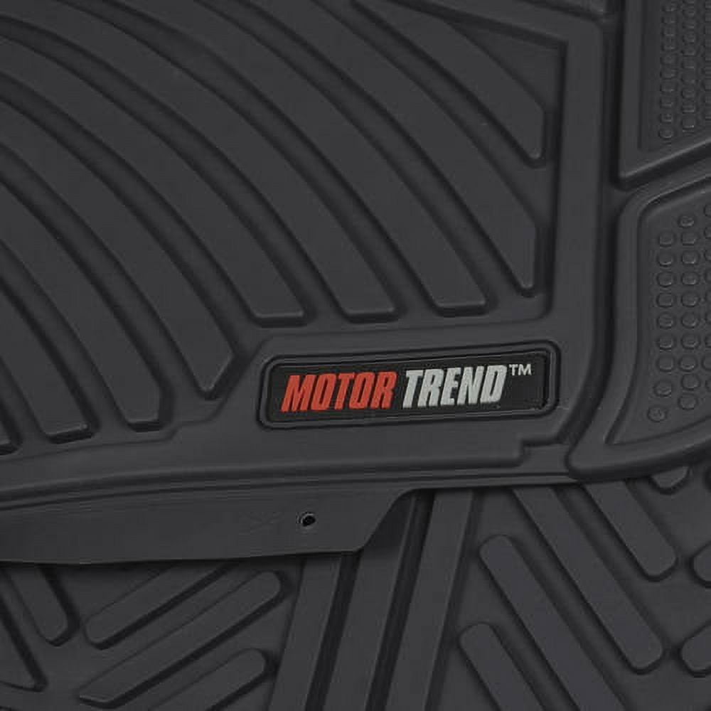 Motor Trend 100 Percent Odorless Car Floor Mats with Standard Trunk Cargo Mat, 4 Pieces Rubber Protection, Black Beige Gray