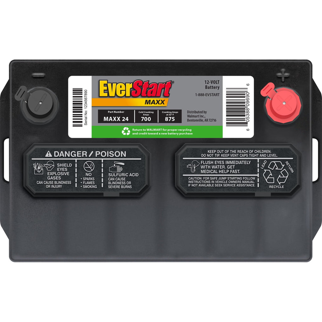 EverStart Maxx Lead Acid Automotive Battery, Group Size 24 12 Volt, 700 CCA