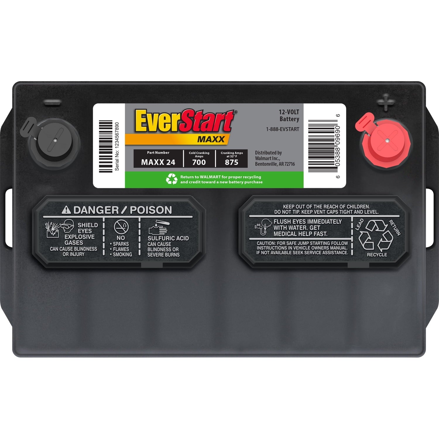 EverStart Maxx Lead Acid Automotive Battery, Group Size 24 12 Volt, 700 CCA