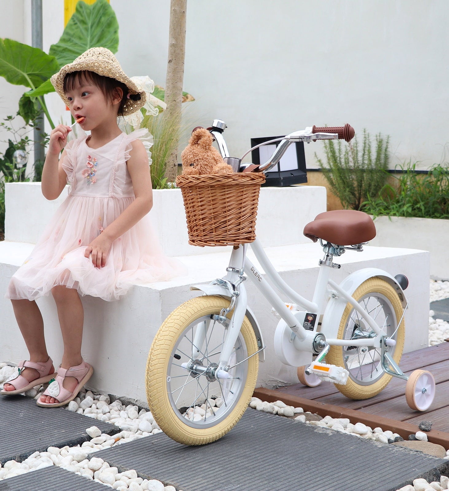 Glerc Little Molly 14 inch Kids Girls Bike for 3-5 Years Old Little Child,Yellow