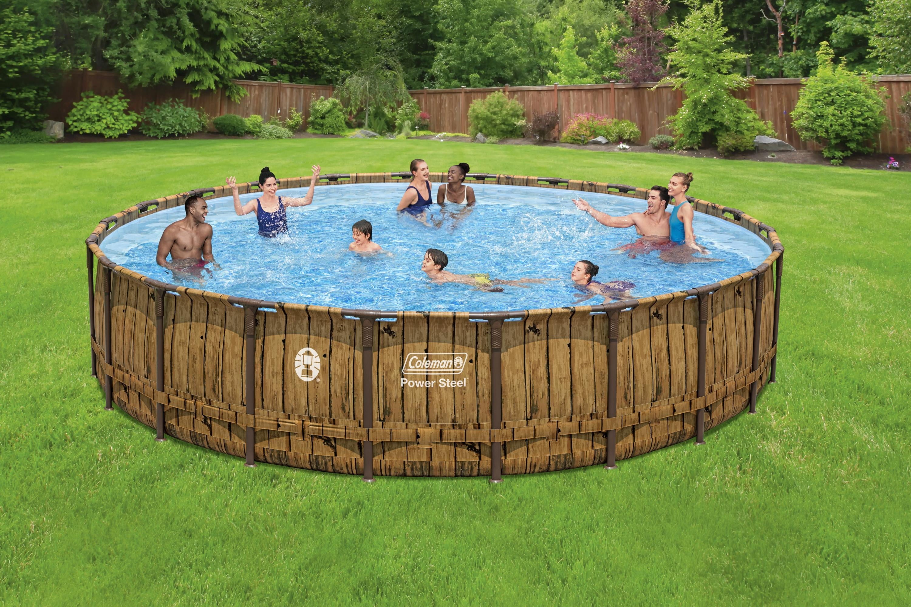 Coleman Power Steel 22' x 52" Round Metal Frame Above Ground Pool Set