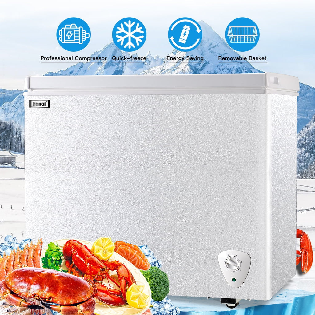 WANAI Chest Freezer 3.5 Cu ft,Small Chest Freezer,Upright Single Door Refrigerator,Black