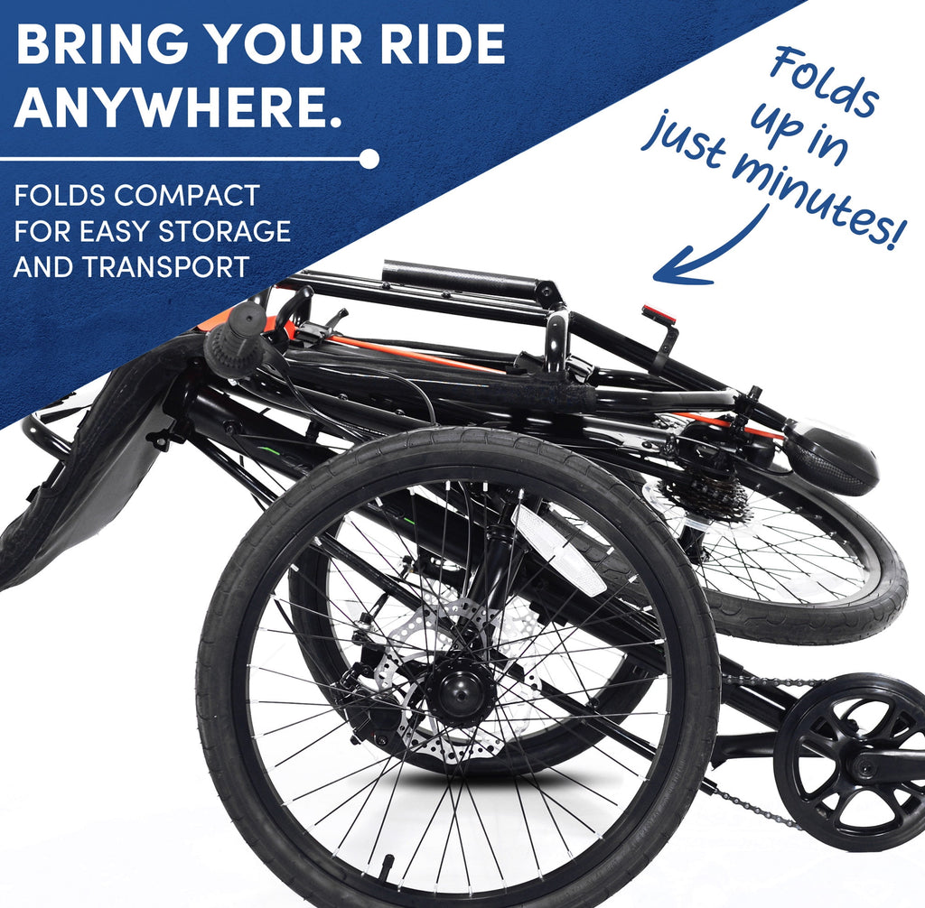 Kent 20" Unisex Cavalier Recumbent 3-Wheel Bike / Trike, Black