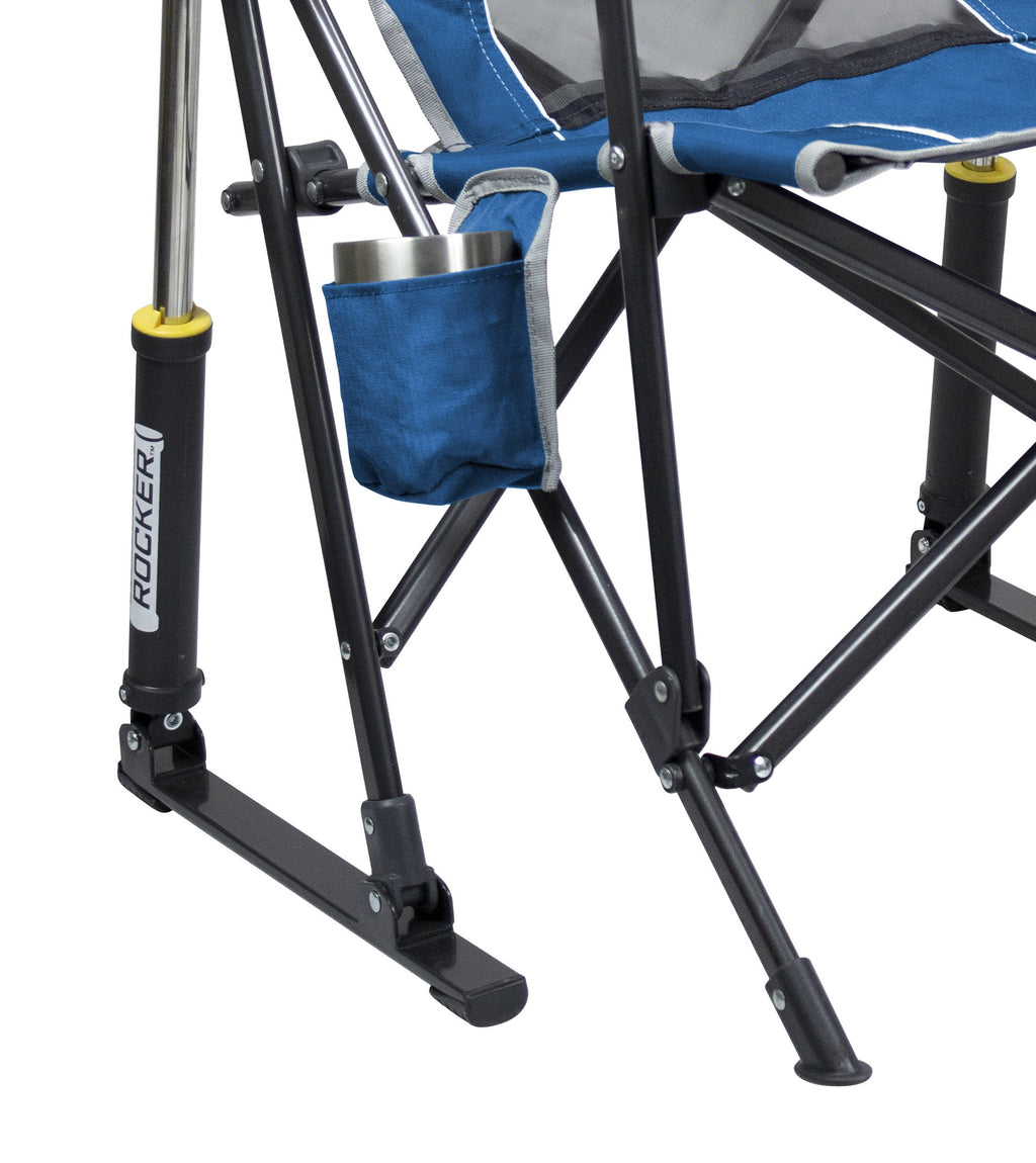 GCI Outdoor RoadTrip Rocker Portable Folding Camping Chair, Blue