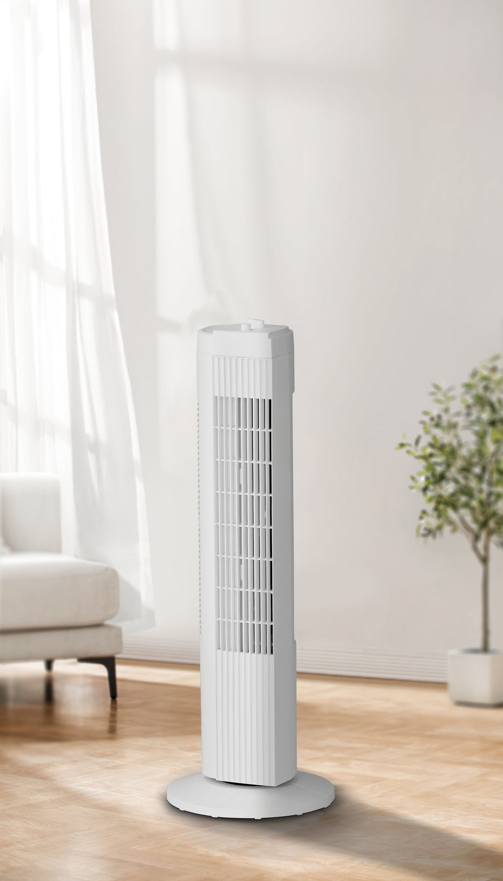 Mainstays 28" Tall, 3-Speed Oscillating Tower Fan, FZ10-19MB, New, Black