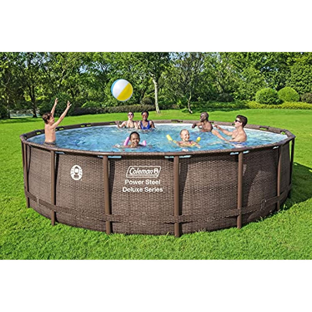 Coleman Power Steel 18' x 48” Round Metal Frame Above Ground Pool Set
