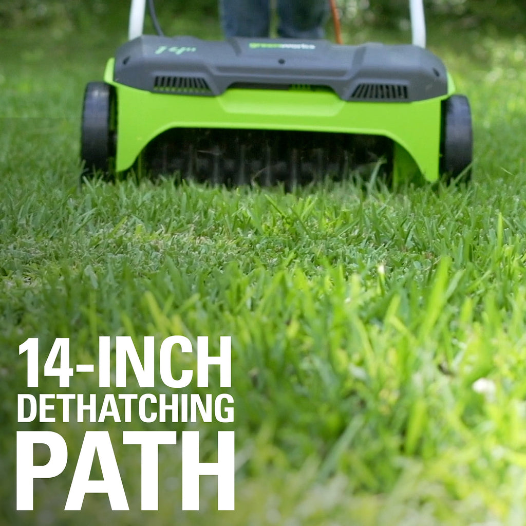 Greenworks 14 in. 10 Amp Corded Electric Dethatcher, DT14B00