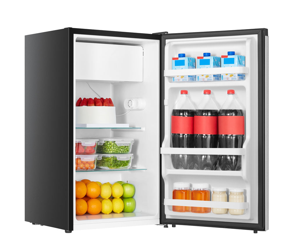 Hisense 4.4 Cu ft. Single Door Mini Fridge with Chiller, Silver 18.7" Width