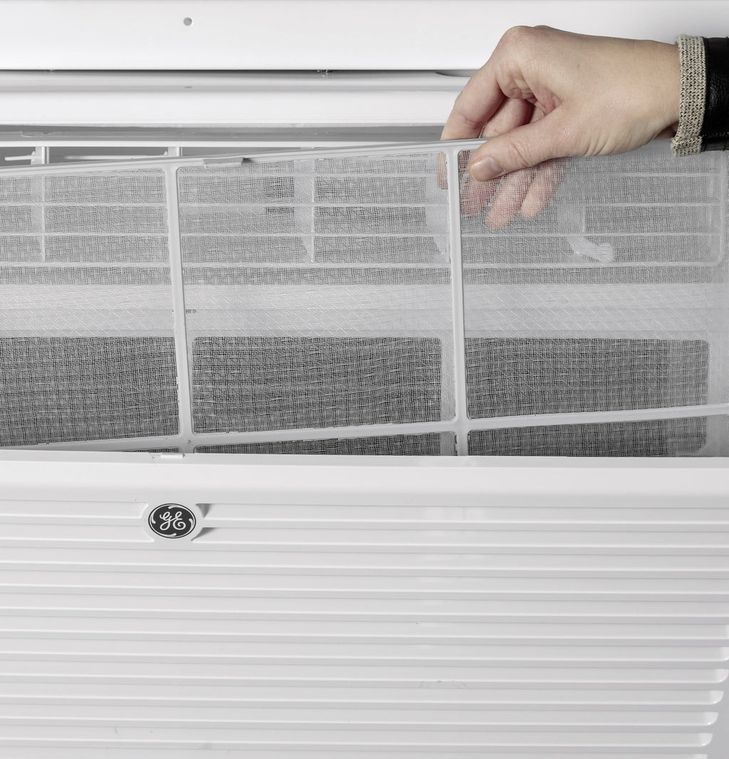GE Appliances 8,000 BTU 115-Volt Smart Window Air Conditioner with Remote, AEN08LZ, Black