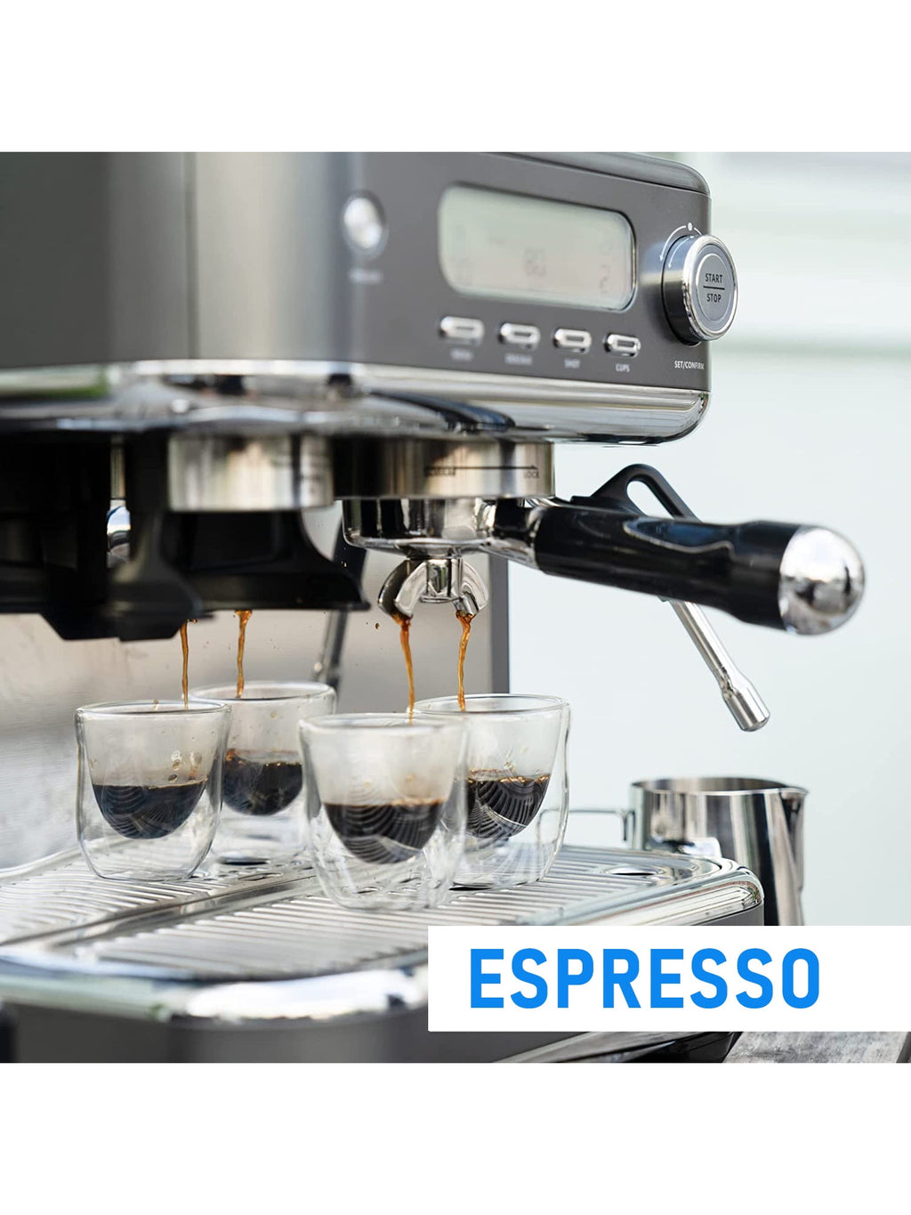 Cyetus All in One Espresso Machine for Home Barista with Coffee Grinder and Milk Steam Wand for Espresso, Cappuccino, and Latte