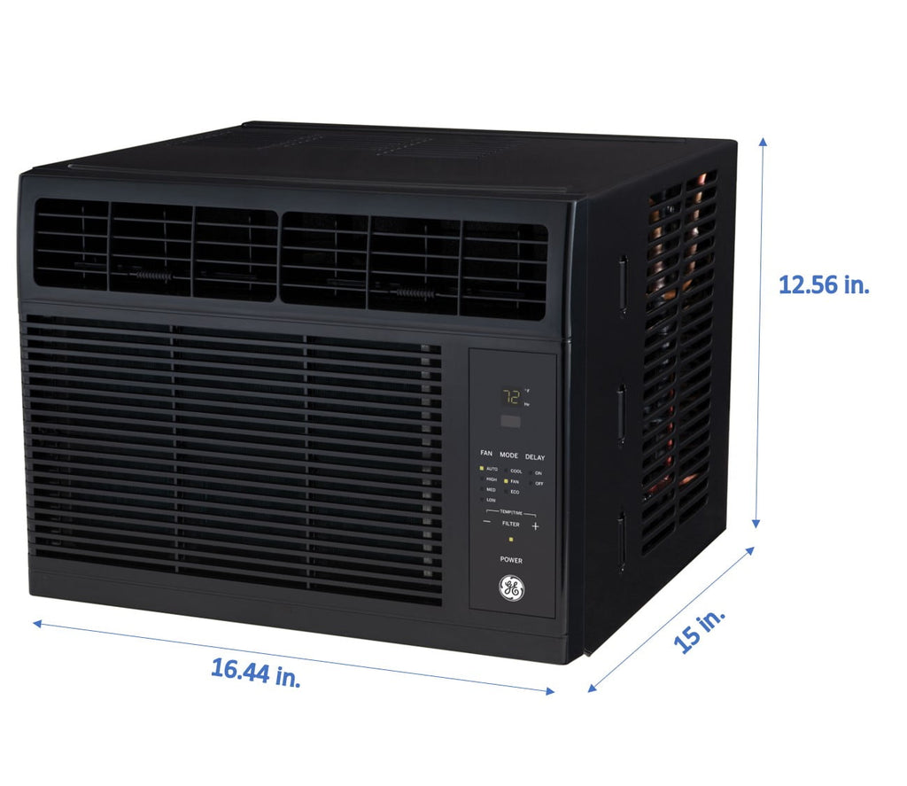 GE Appliances 5,000 BTU 115-Volt Electronic Window Air Conditioner with Remote and Eco Mode, Black, AHB05LZ
