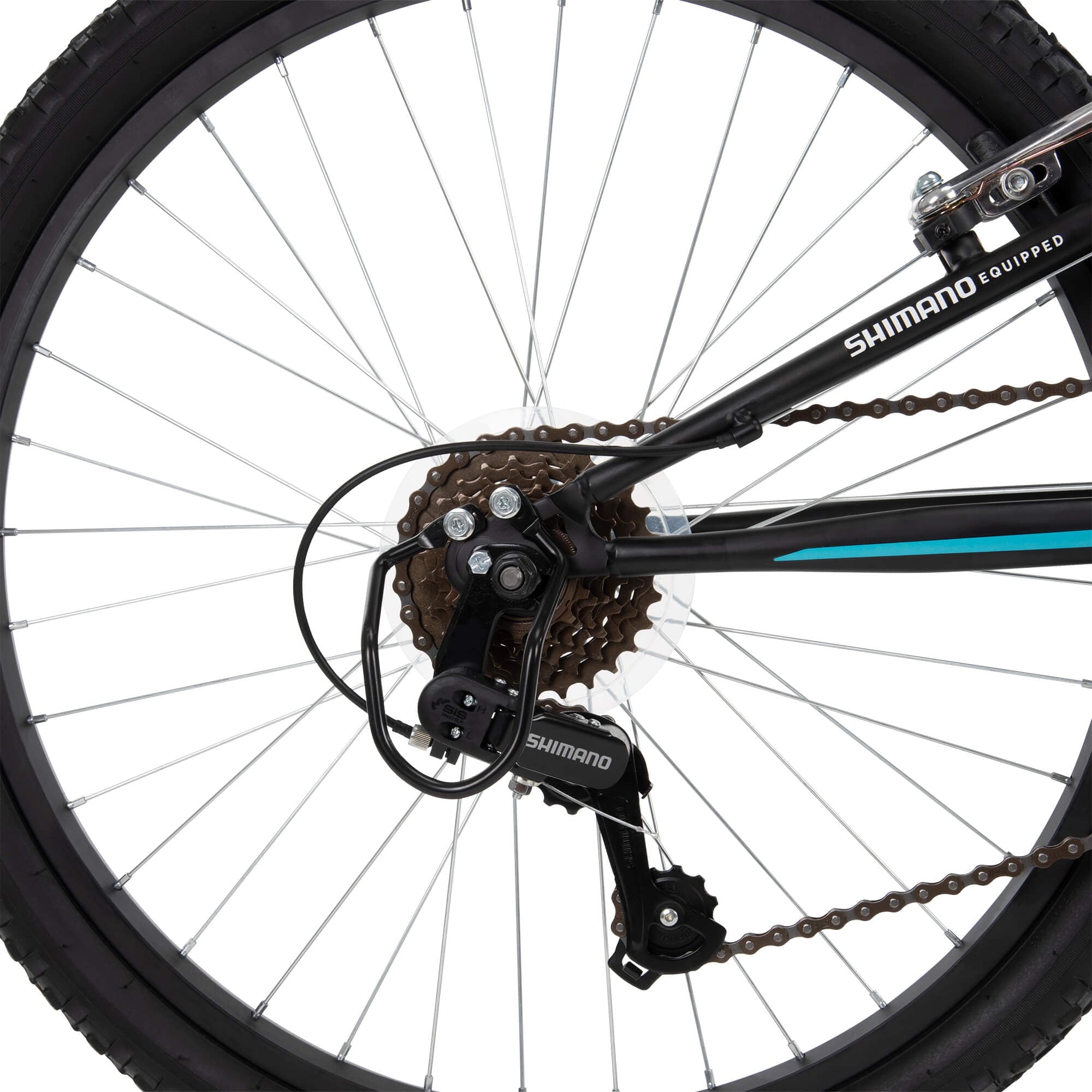 Huffy 24" Trail Runner Girls Full Suspension Mountain Bikes, Ages 12+ Years, Teal Blue
