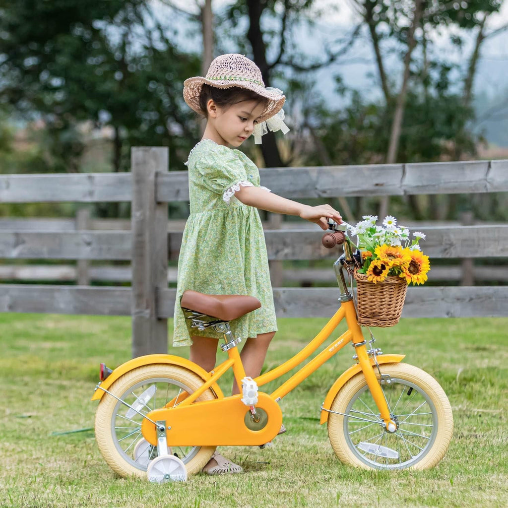 Glerc Little Molly 14 inch Kids Girls Bike for 3-5 Years Old Little Child,Yellow