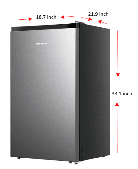 Hisense 4.4 Cu ft. Single Door Mini Fridge with Chiller, Silver 18.7" Width