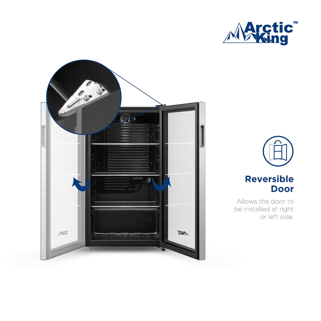 Arctic King 115-Can Beverage Fridge & Cooler, Stainless Steel Look, ARV115B1AST
