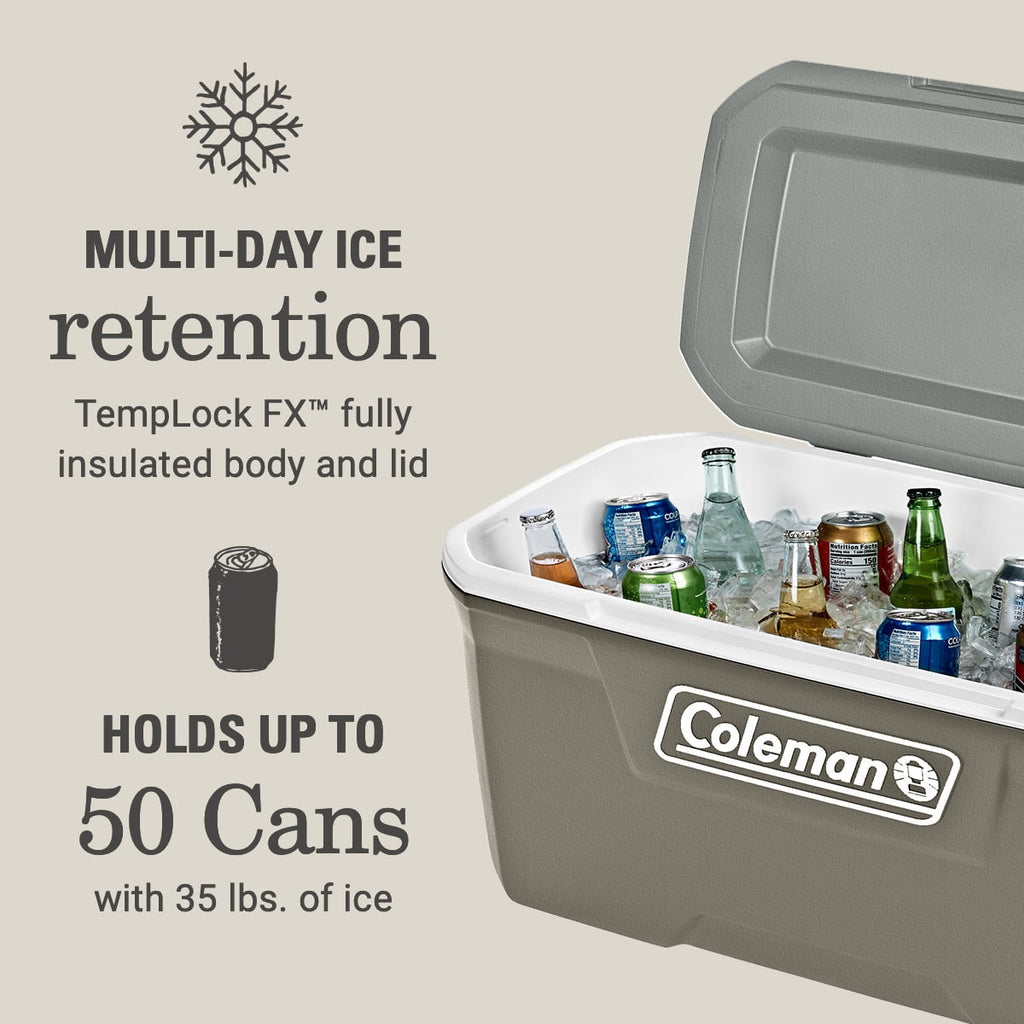 Coleman 316 Series 70QT Hard Chest Cooler, Silver Ash