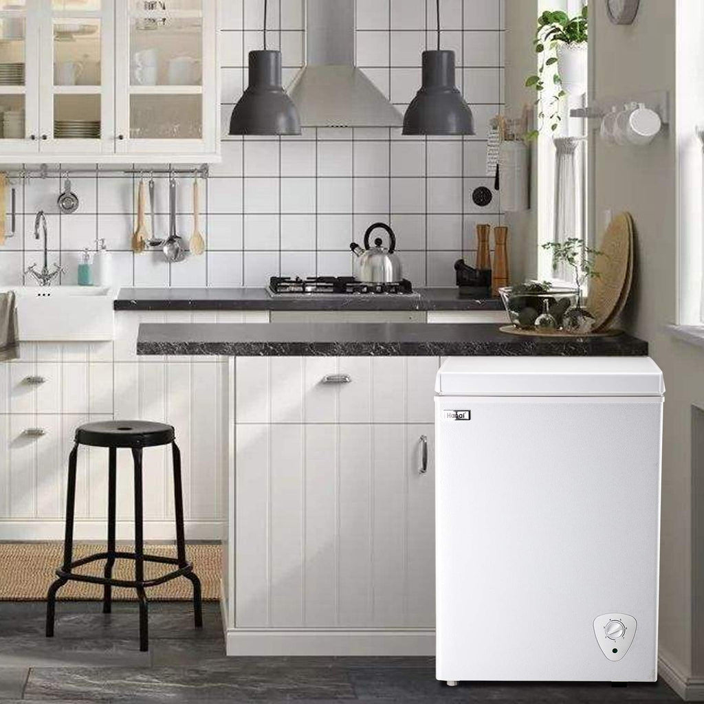 WANAI Chest Freezer 3.5 Cu ft,Small Chest Freezer,Upright Single Door Refrigerator,Black