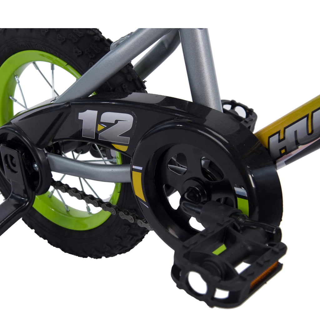 Huffy 12 in. Rock It Kids Bike, for Boys Ages 3 and up Years, Child, Grey Matte and Lime
