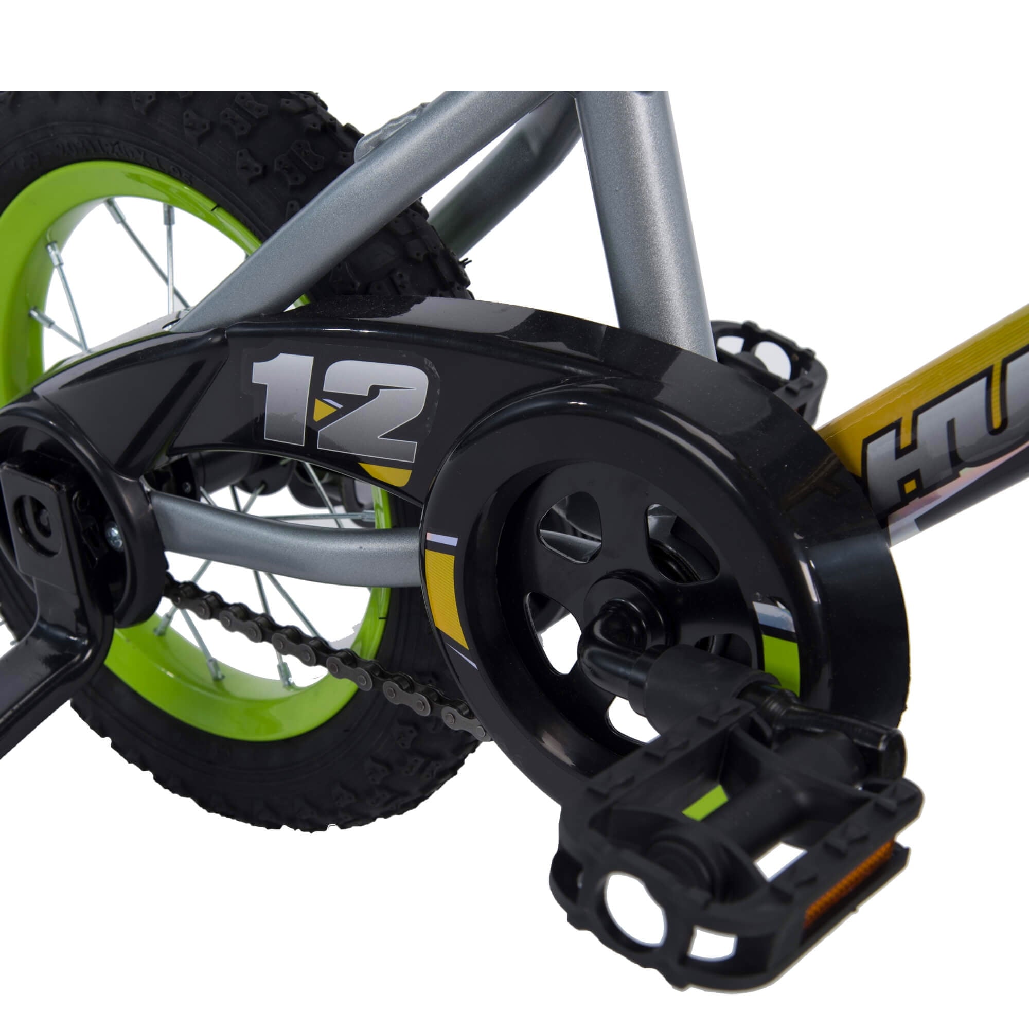 Huffy 12 in. Rock It Kids Bike, for Boys Ages 3 and up Years, Child, Grey Matte and Lime