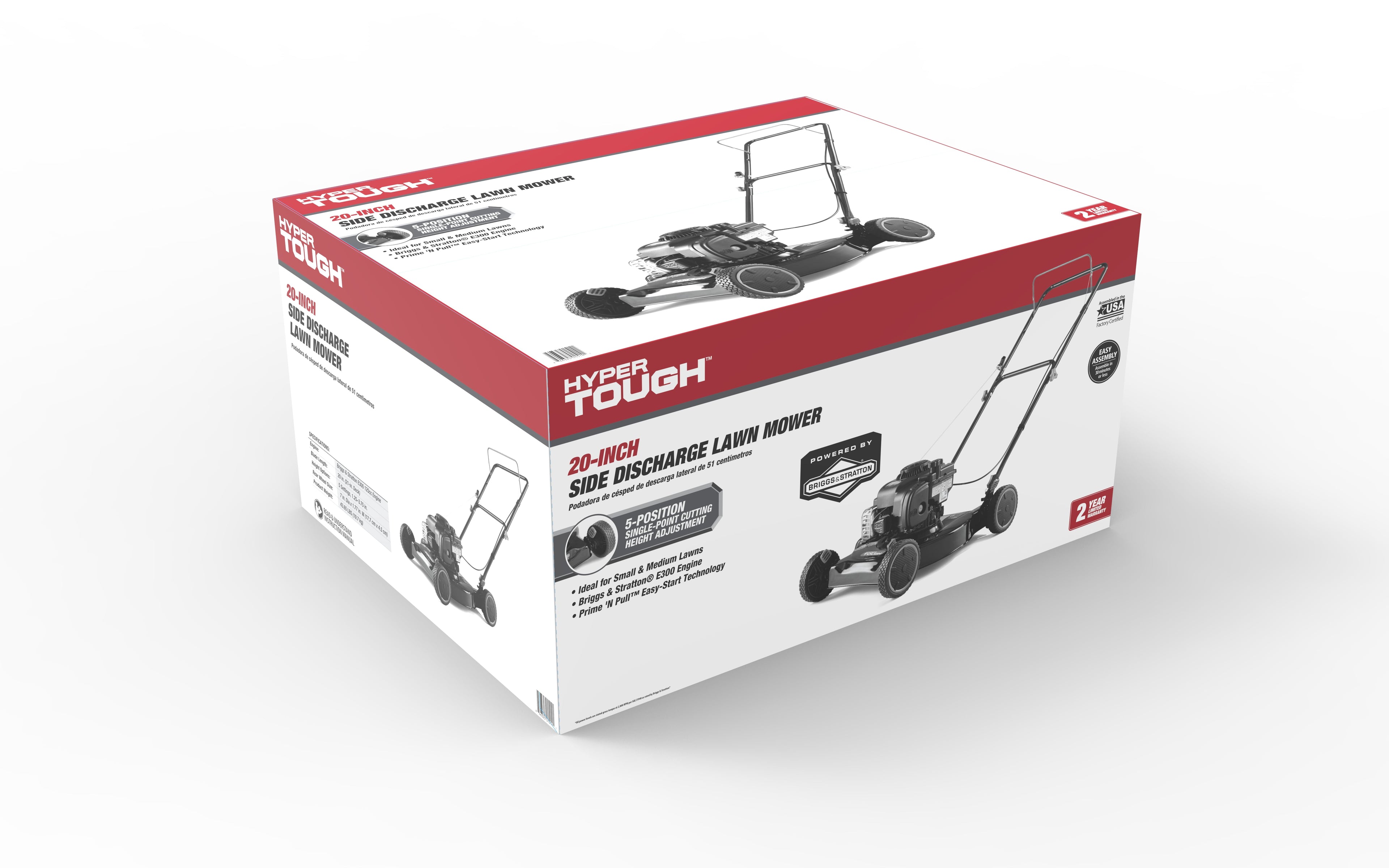 Hyper Tough 20-inch 125cc Gas Push Mower with Briggs & Stratton Engine