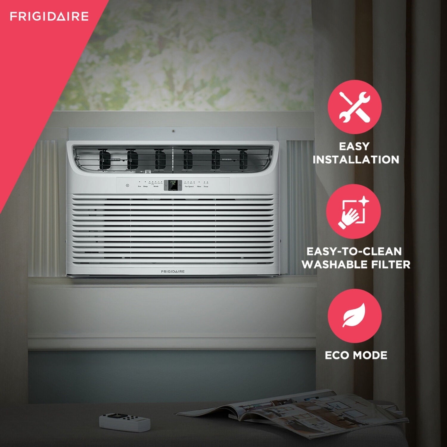 Frigidaire 8,000 BTU Window Air Conditioner with Heat and Slide-Out Chassis, 115-Volt, FHWH082WA1