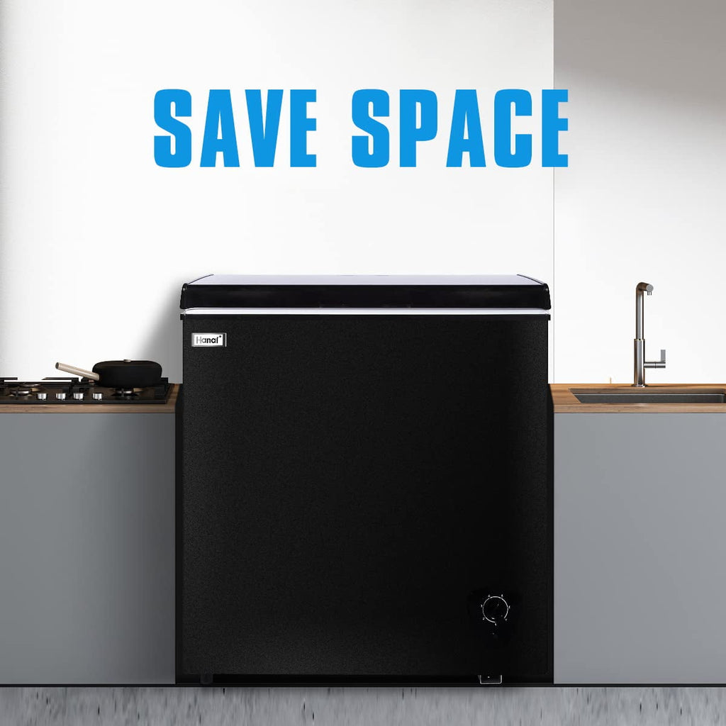WANAI Chest Freezer 3.5 Cu ft,Small Chest Freezer,Upright Single Door Refrigerator,Black
