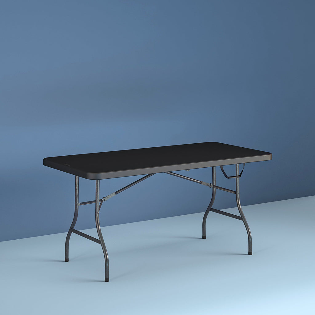 Cosco 6 Foot Centerfold Folding Table, Black