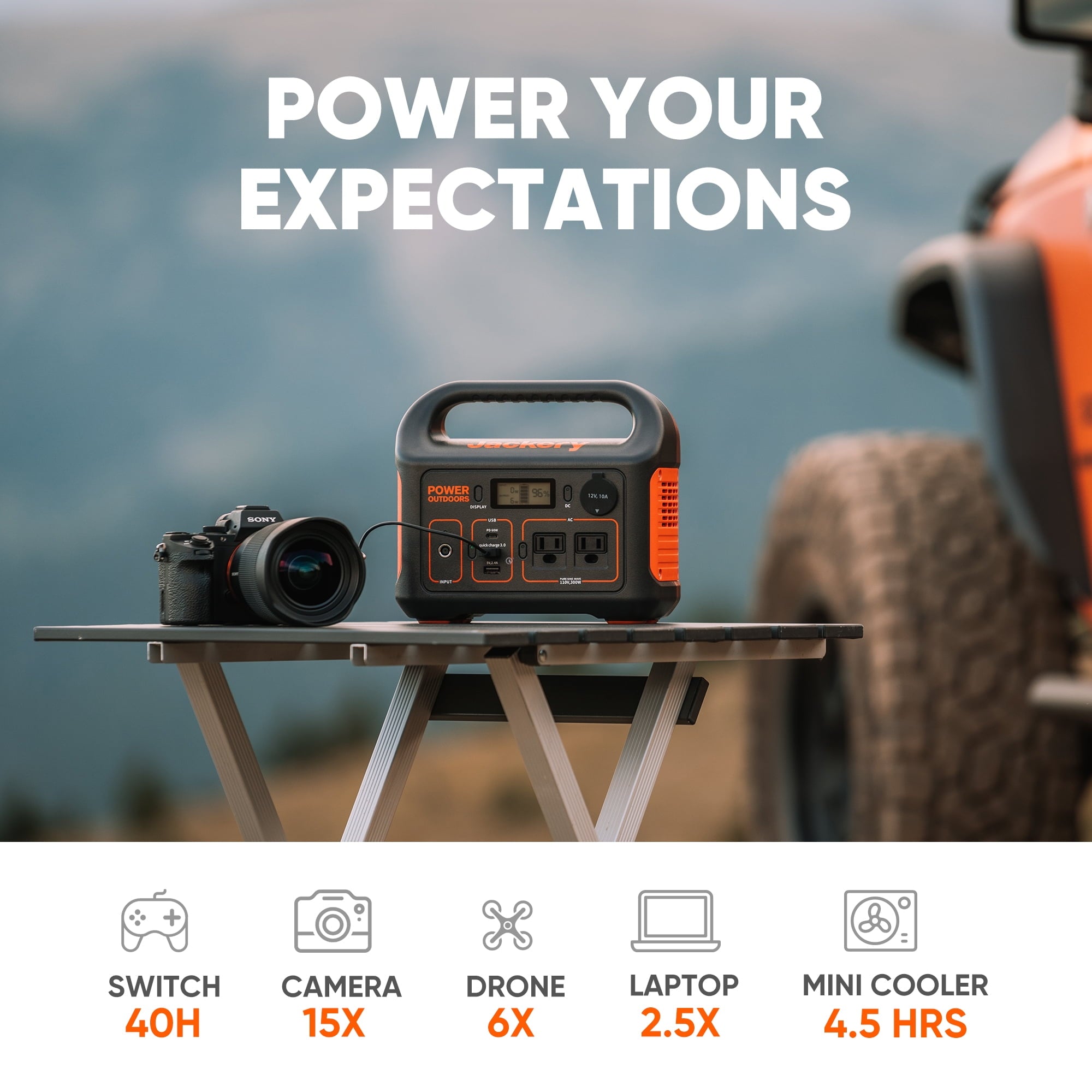Jackery Portable Power Station, 293Wh Lithium Battery, 110V/300W AC