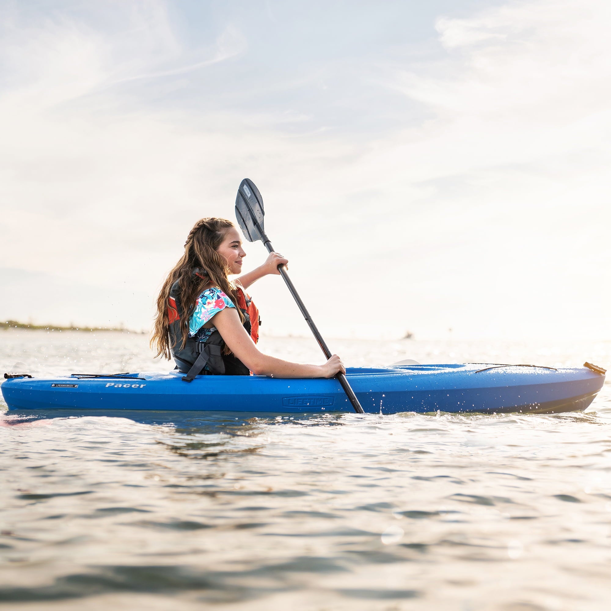 Lifetime Pacer 8 ft Sit-In Kayak (Paddle Included), Orange