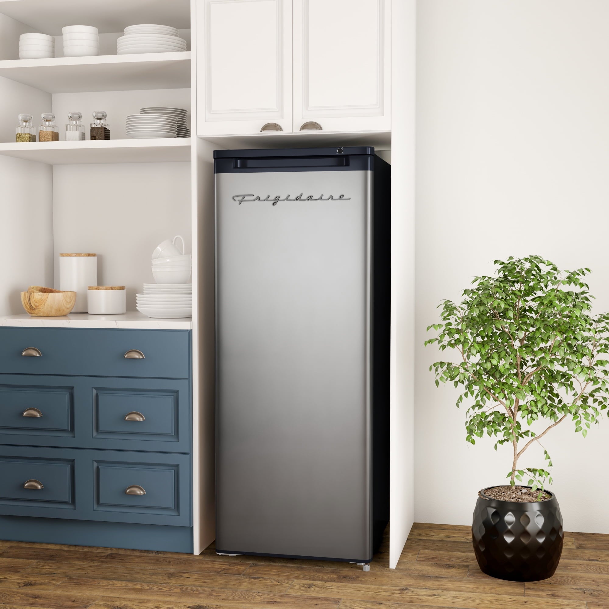 Frigidaire 6.5 Cu. ft. Retro Upright Freezer, Platinum Silver