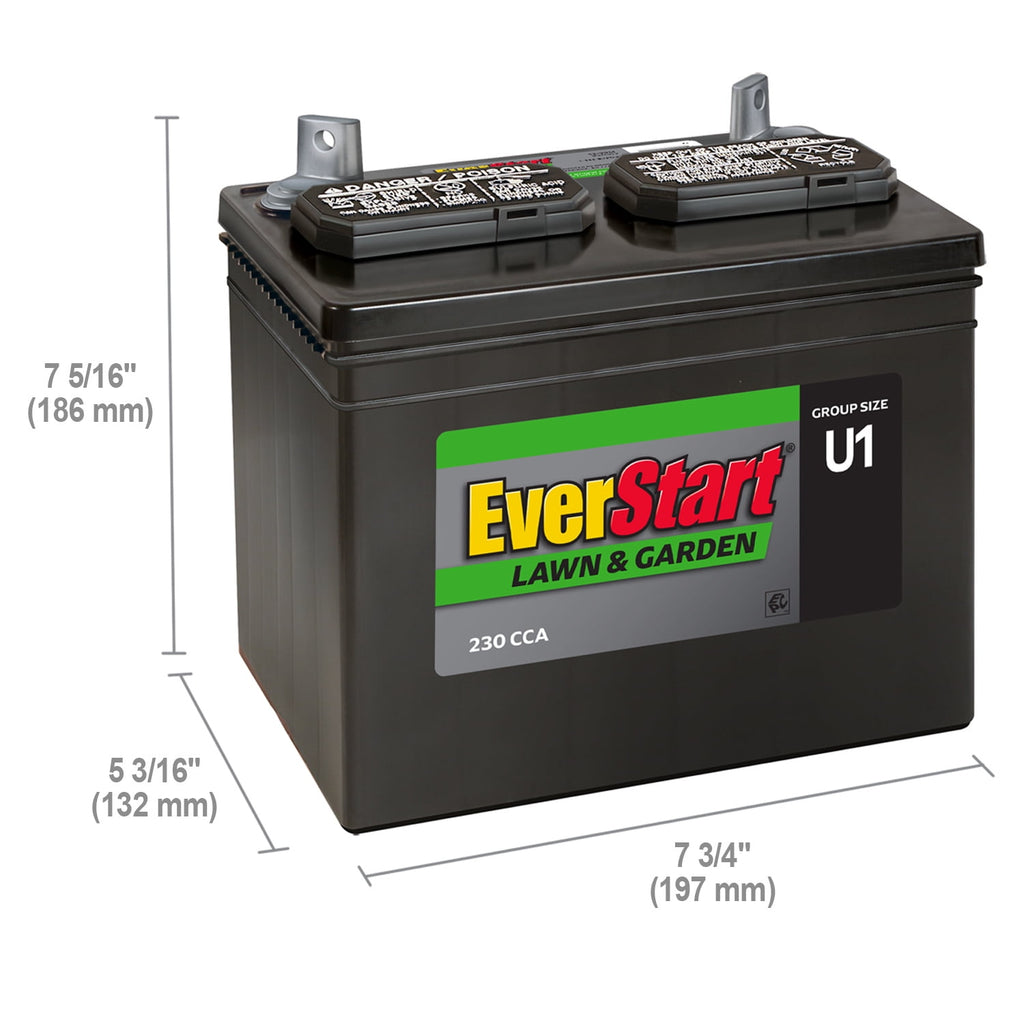 EverStart Lead Acid Lawn & Garden Battery, Group Size U1 12 Volt, 230 CCA