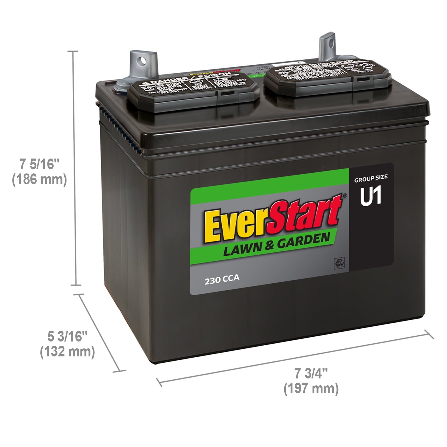 EverStart Lead Acid Lawn & Garden Battery, Group Size U1 12 Volt, 230 CCA