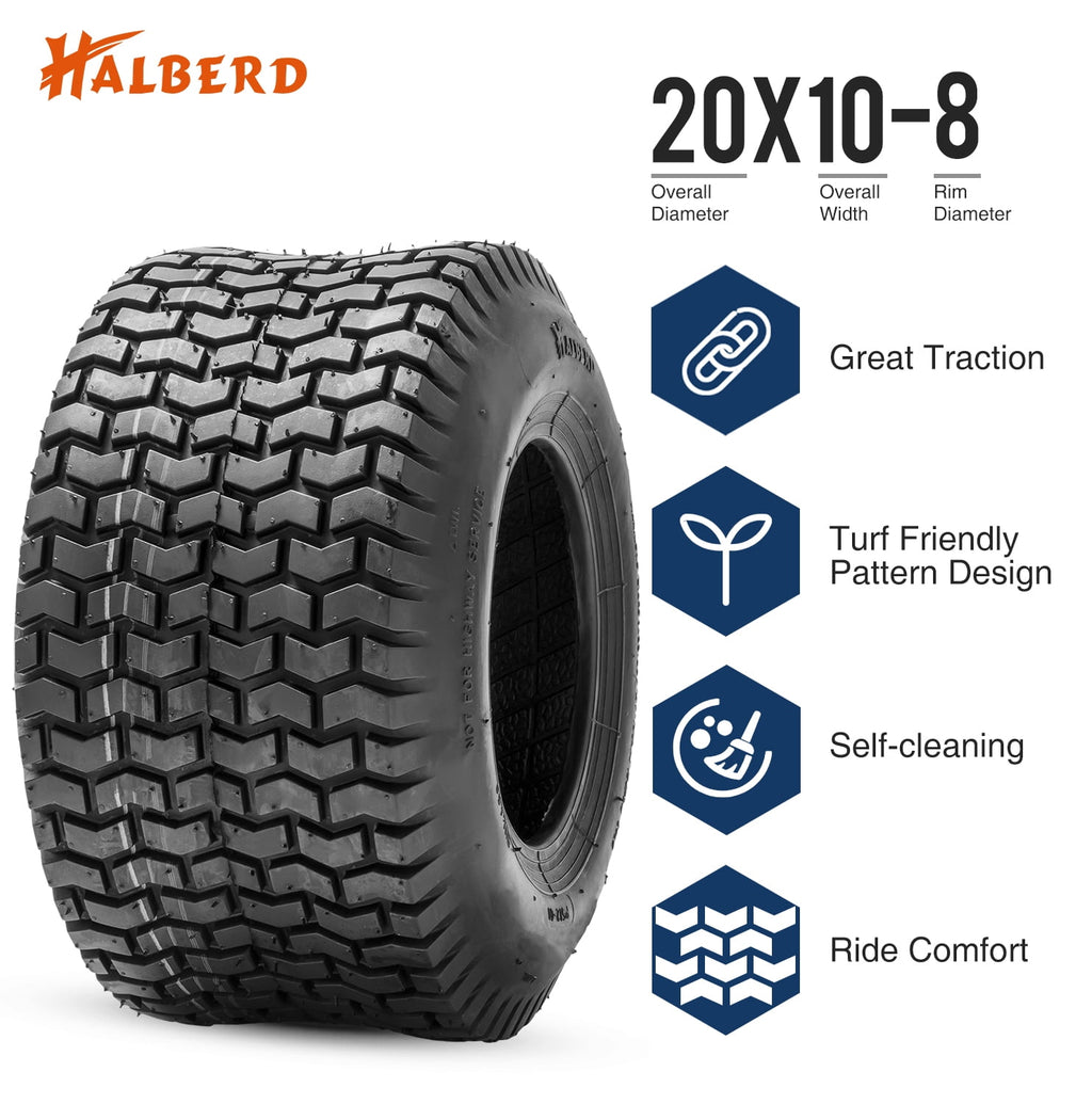 20x10.00-8 Lawn Mower Tires 4PR Heavy Duty 20x10x8 Garden Tractor Tubeless